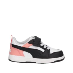 REBOUND V6 LO AC INF Sneakers Bambina Bianche, Nere e Rosa