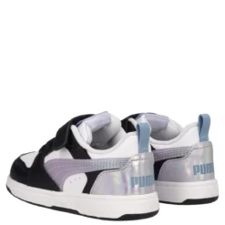 REBOUND V6 LO Sneakers Bambina Lilla Metallizzato, Nere e Bianche