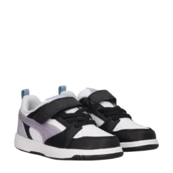 REBOUND V6 LO Sneakers Bambina Lilla Metallizzato, Nere e Bianche