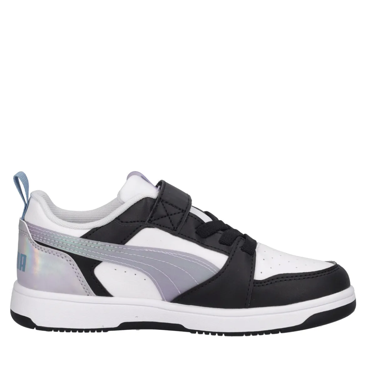 REBOUND V6 LO Sneakers Junior Lilla Metallizzato, Bianche e Nere