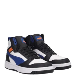 REBOUND V6 MID JR Sneakers Bambino Bianche, Nere e Blu