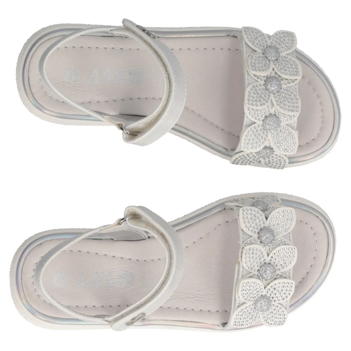 Sandali Bambina Bianchi Metallizzati