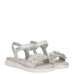 Sandali Bambina Bianchi Metallizzati