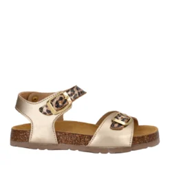 Sandali Bambina Oro e Leopardo