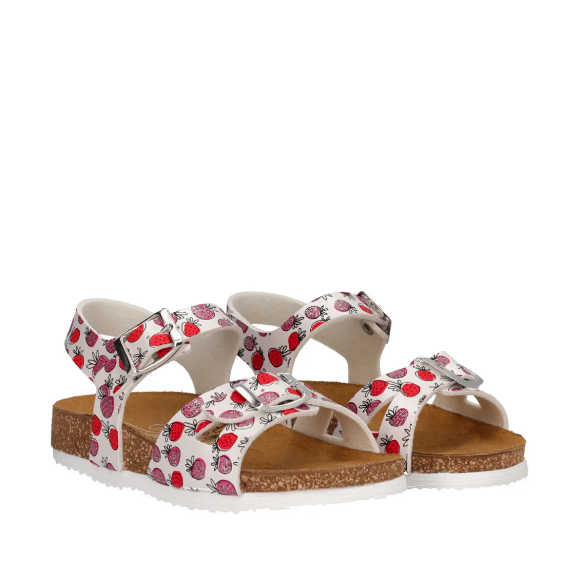 Sandali Bambine Bianche con Fragole