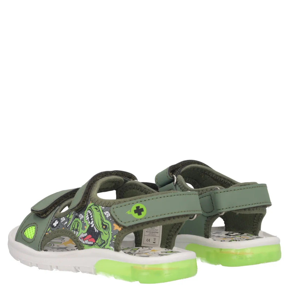 Sandali Bambino Verdi Dinosauri con Luci