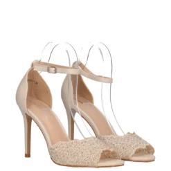 Sandali con tacco 10 cm Donna Crema