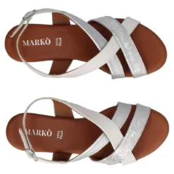 Sandali con Tacco Donna Argento e Bianchi