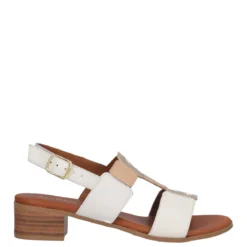 Sandali con Tacco Donna Bianchi, Oro e Beige
