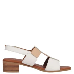 Sandali con Tacco Donna Bianchi, Oro e Beige