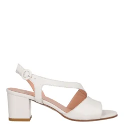 Sandali Con Tacco Donna Bianche in Pelle