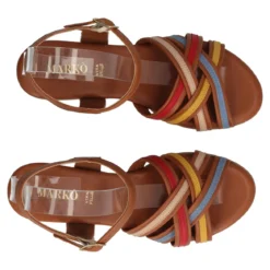 Sandali con Tacco Donna Brandy e Multicolor
