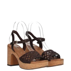Sandali con Tacco Donna Marroni