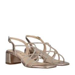 Sandali con Tacco Donna Oro