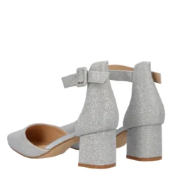 Sandali Donna Argento Glitter Tacco 5,5 cm