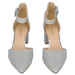 Sandali Donna Argento Glitter Tacco 5,5 cm