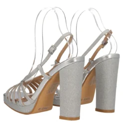 Sandalo con Tacco Donna Argento
