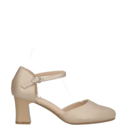 Sandalo con Tacco Donna Oro Glitter
