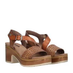 Sandalo Con Tacco Largo Taupe
