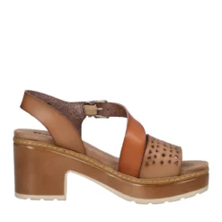 Sandalo Con Tacco Largo Taupe