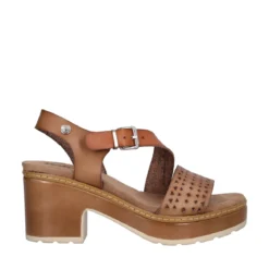 Sandalo Con Tacco Largo Taupe