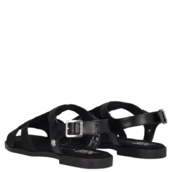 Sandalo Donna Nero Intrecciato