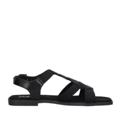 Sandalo Donna Nero Intrecciato