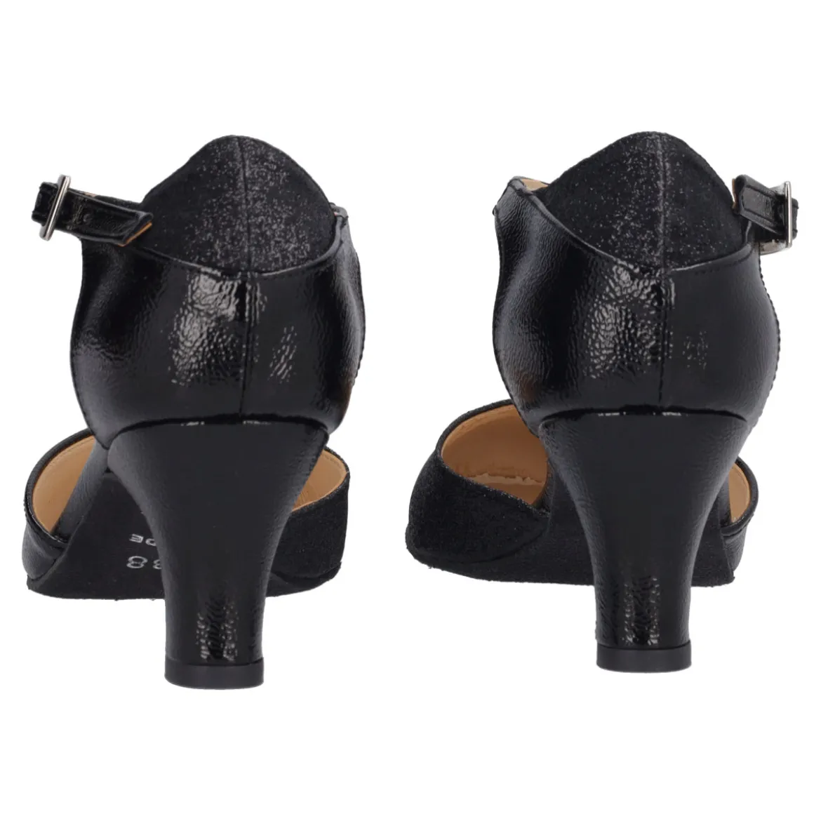 Scarpe da Ballo Donna Nere Glitter Tacco 6