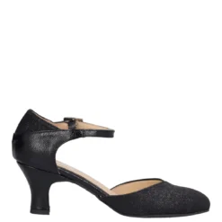 Scarpe da Ballo Donna Nere Glitter Tacco 6