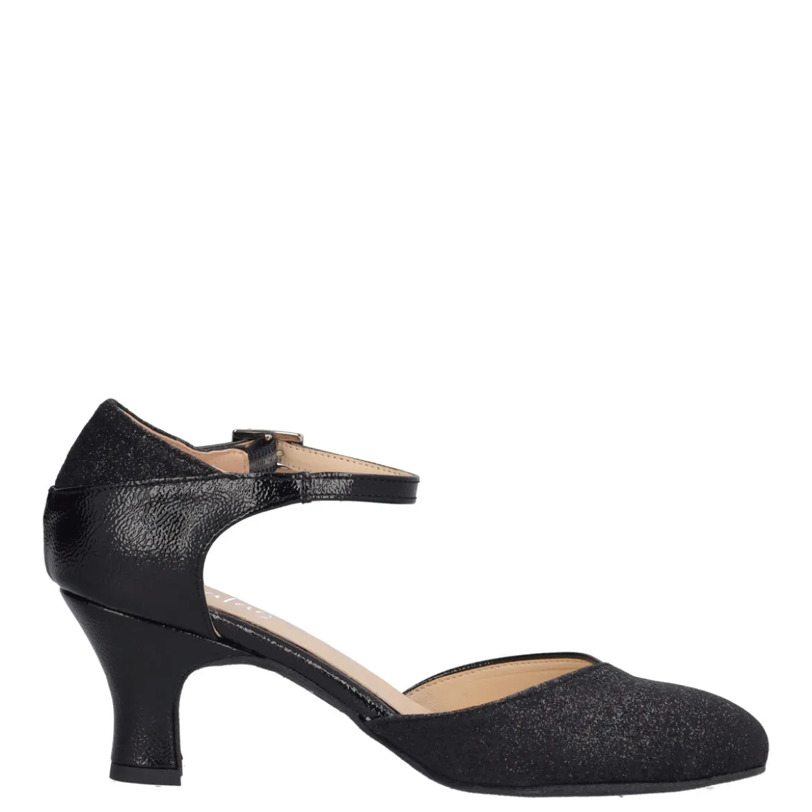 Scarpe da Ballo Donna Nere Glitter Tacco 6