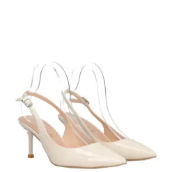 Slingback Donna Beige in Vernice