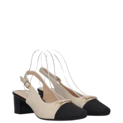 Slingback Donna Crema e Nere