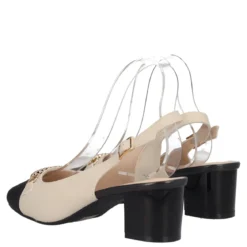 Slingback Donna Crema e Nere