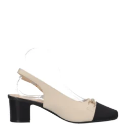 Slingback Donna Crema e Nere