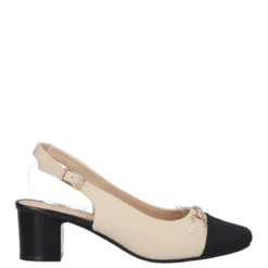 Slingback Donna Crema e Nere