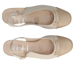 Slingback Donna Crema e Oro