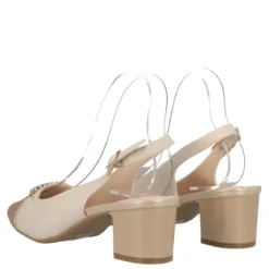 Slingback Donna Crema e Oro