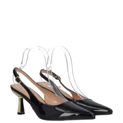 Slingback Donna In Vernice nere e oro
