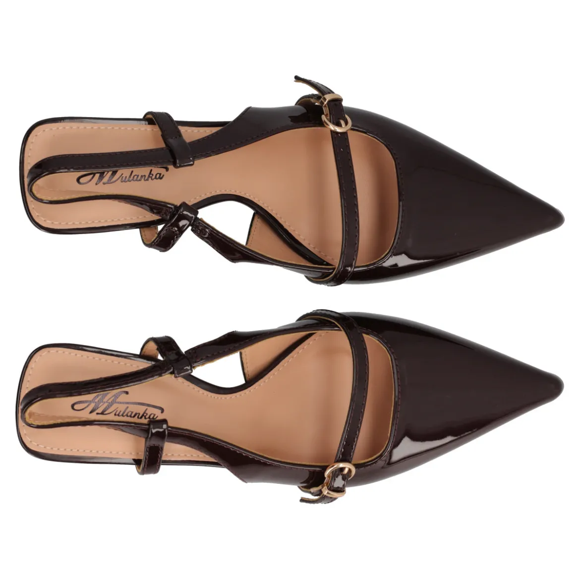 Slingback Donna Marrone in Vernice