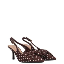 Slingback Donna Marroni Marroni a Pois