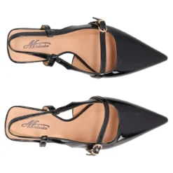 Slingback Donna Nere in Vernice