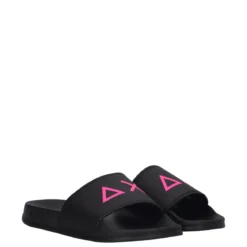 SLIPPERS LOGO Ciabatte Donna Nere e Fuxia