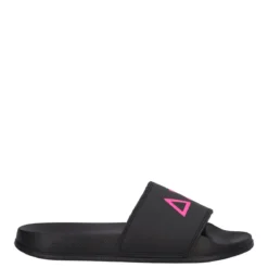 SLIPPERS LOGO Ciabatte Donna Nere e Fuxia