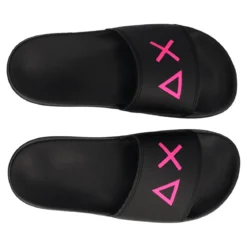 SLIPPERS LOGO Ciabatte Donna Nere e Fuxia
