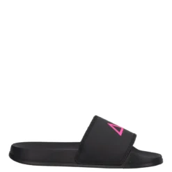 SLIPPERS LOGO Ciabatte Donna Nere e Fuxia