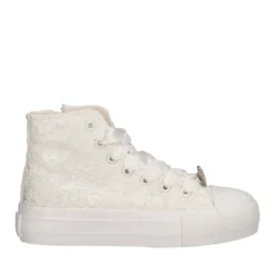 Sneakers Alta Bambina Bianca