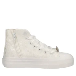 Sneakers Alta Bambina Bianca
