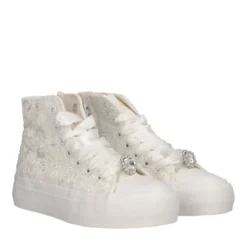 Sneakers Alta Bambina Bianca