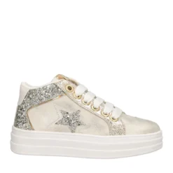 Sneakers alte Bambina Oro e Argento