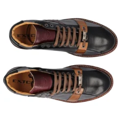 Sneakers Alte Uomo Nere in Pelle